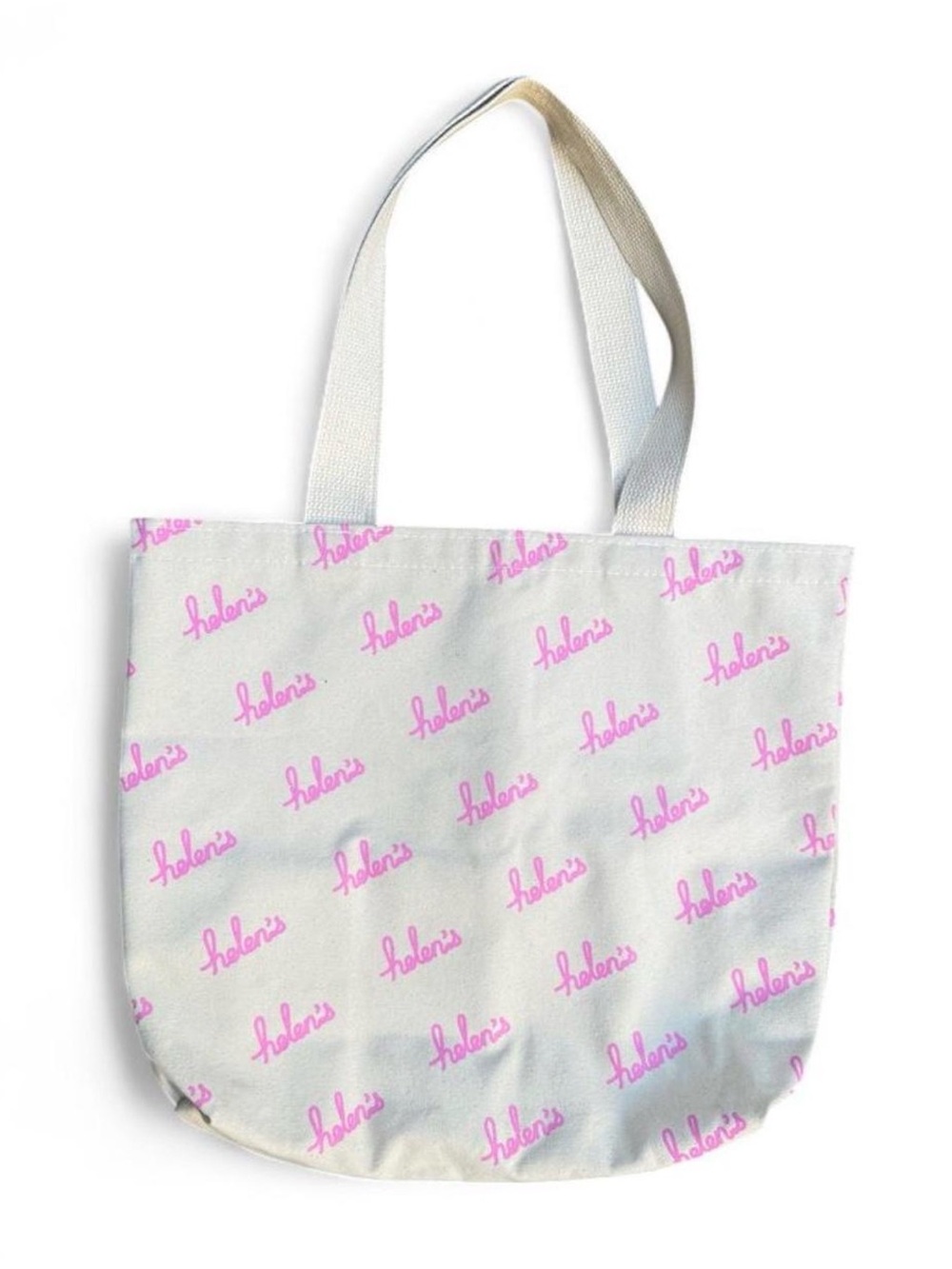 Helen’s wine heavyweight canvas tote bag 4 bottle pockets 18x16 natural & pink L